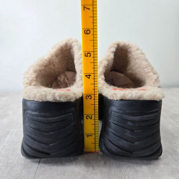 Rocket Dog Platform Clog Shoes Sz 10 Tan Suede Sherpa Y2K Chunky Slip On Mule - Picture 4 of 10